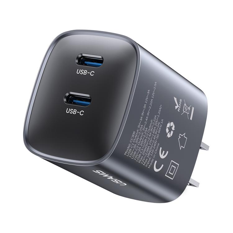 USAMS CC306 T66 45W 雙 USB-C / Type-C GaN 快速充電器，美規插頭，CC306