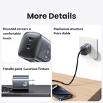 USAMS CC306 T66 45W 雙 USB-C / Type-C GaN 快速充電器，美規插頭，CC306