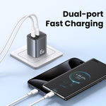 USAMS CC306 T66 45W 雙 USB-C / Type-C GaN 快速充電器，美規插頭，CC306