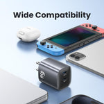 USAMS CC306 T66 45W 雙 USB-C / Type-C GaN 快速充電器，美規插頭，CC306