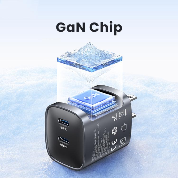 USAMS CC306 T66 45W 雙 USB-C / Type-C GaN 快速充電器，美規插頭，CC306