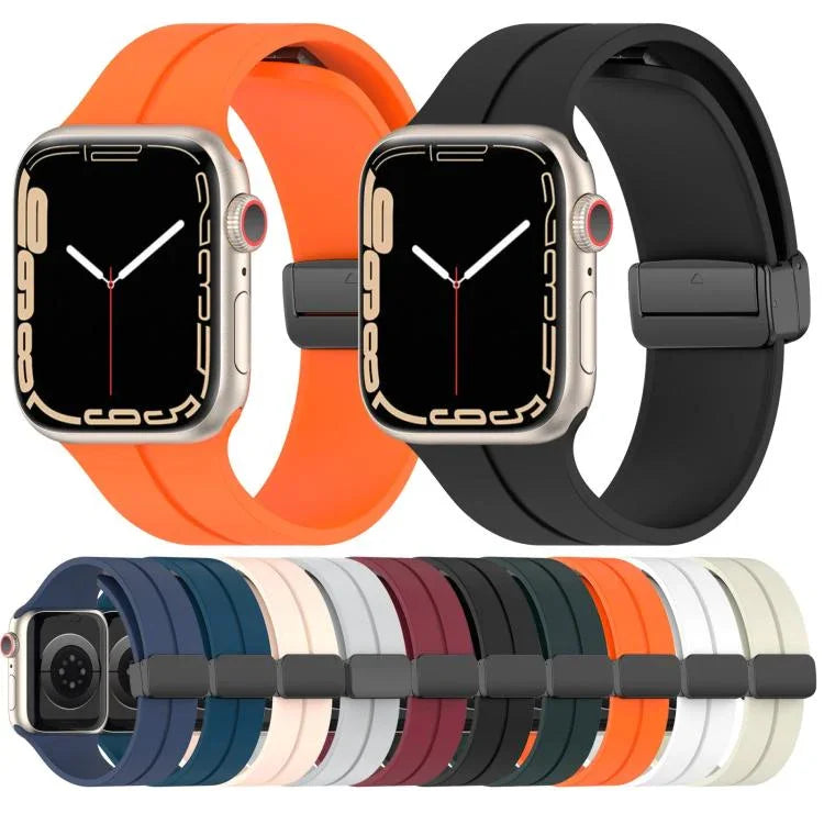 xDfind純色磁扣矽膠錶帶，適用於Apple Watch 46mm / 49mm / 45mm / 44mm，適用於Apple Watch 42mm / 41mm / 40mm / 38mm