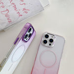 Metal Lens Frame Gradient PC MagSafe Phone Case, For iPhone 13 Pro