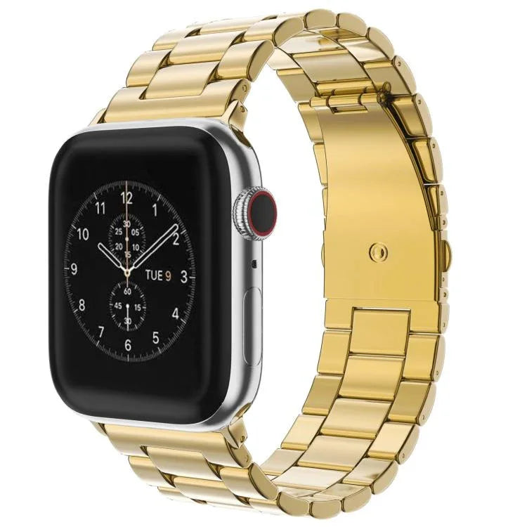 xDfind三珠折疊扣不鏽鋼錶帶，適用於Apple Watch 46mm / 49mm / 45mm / 44mm，適用於Apple Watch 42mm / 41mm / 40mm / 38mm