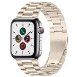 xDfind三珠折疊扣不鏽鋼錶帶，適用於Apple Watch 46mm / 49mm / 45mm / 44mm，適用於Apple Watch 42mm / 41mm / 40mm / 38mm