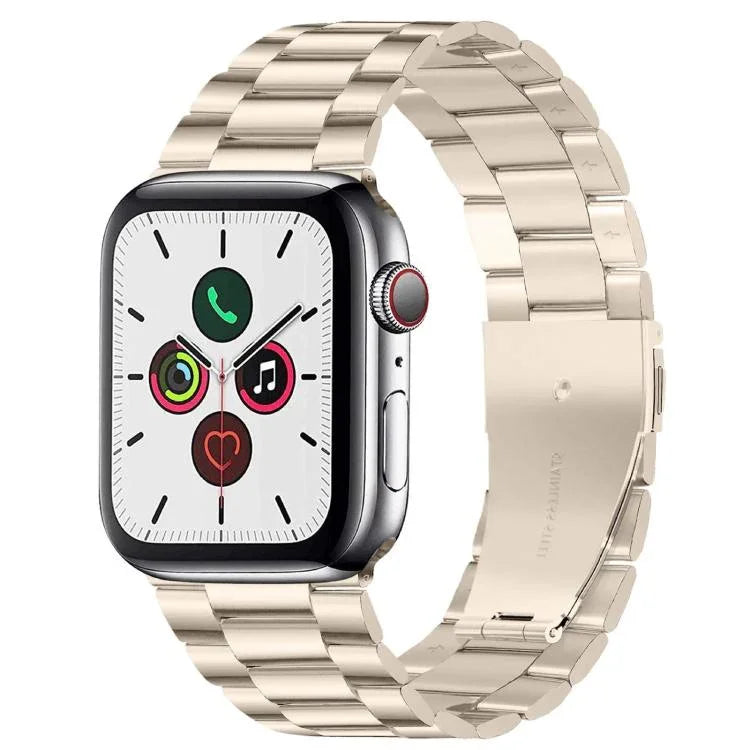 xDfind三珠折疊扣不鏽鋼錶帶，適用於Apple Watch 46mm / 49mm / 45mm / 44mm，適用於Apple Watch 42mm / 41mm / 40mm / 38mm