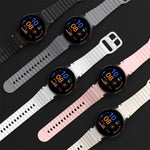 xDfind Wavy Grain Stitched Colorful Buckle Silicone Watch Band, For Samsung Galaxy Watch FE / 7 / 6 / 5 / 4