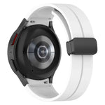 xDfind 折疊磁吸黑色扣環矽膠錶帶，適用 Samsung Galaxy Watch7 / FE / 6 / 5 / 4