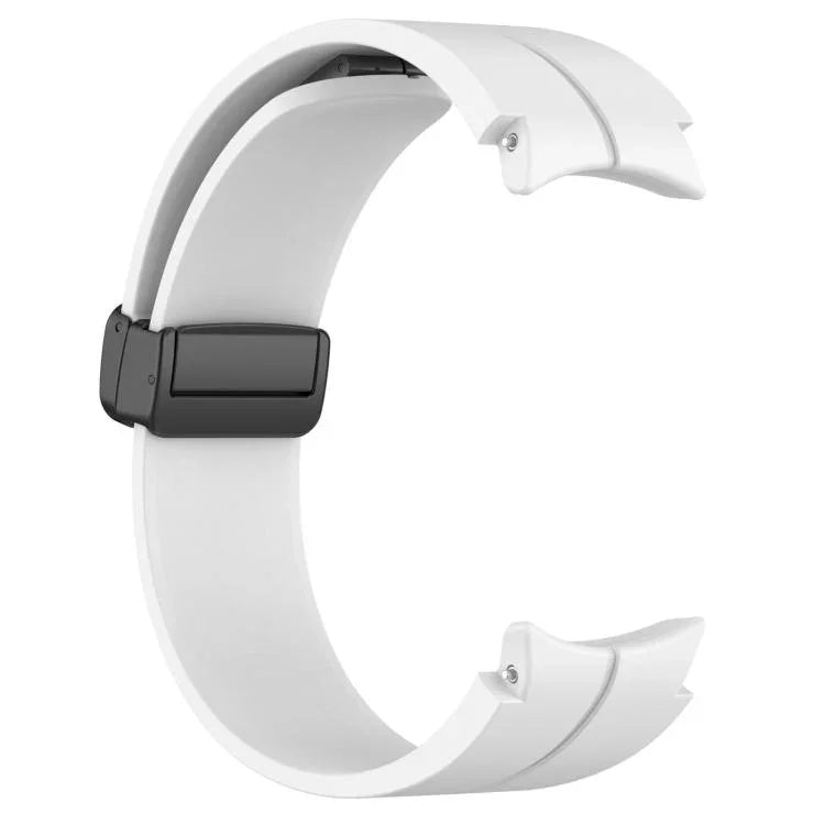 xDfind 折疊磁吸黑色扣環矽膠錶帶，適用 Samsung Galaxy Watch7 / FE / 6 / 5 / 4