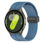 xDfind 折疊磁吸黑色扣環矽膠錶帶，適用 Samsung Galaxy Watch7 / FE / 6 / 5 / 4