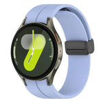 xDfind 折疊磁吸黑色扣環矽膠錶帶，適用 Samsung Galaxy Watch7 / FE / 6 / 5 / 4
