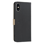 拼色鏤空花紋 RFID 皮革手機殼，適用於 iPhone XS Max、iPhone 6 Plus / 7 Plus / 8 Plus、iPhone 6 / 7 / 8
