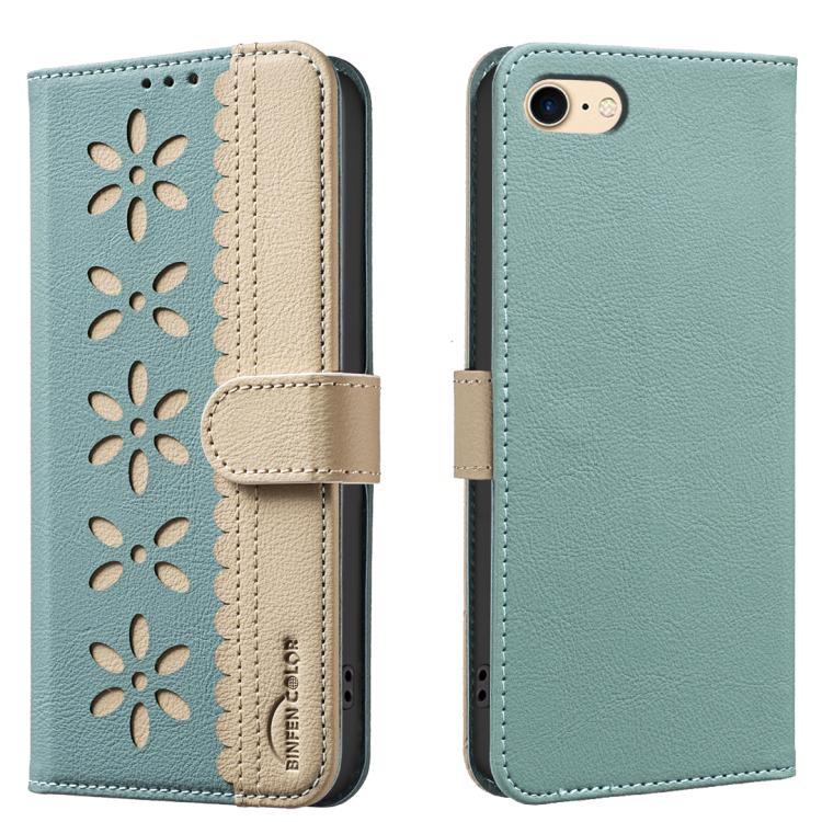 拼色鏤空花紋 RFID 皮革手機殼，適用於 iPhone XS Max、iPhone 6 Plus / 7 Plus / 8 Plus、iPhone 6 / 7 / 8