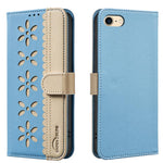拼色鏤空花紋 RFID 皮革手機殼，適用於 iPhone XS Max、iPhone 6 Plus / 7 Plus / 8 Plus、iPhone 6 / 7 / 8