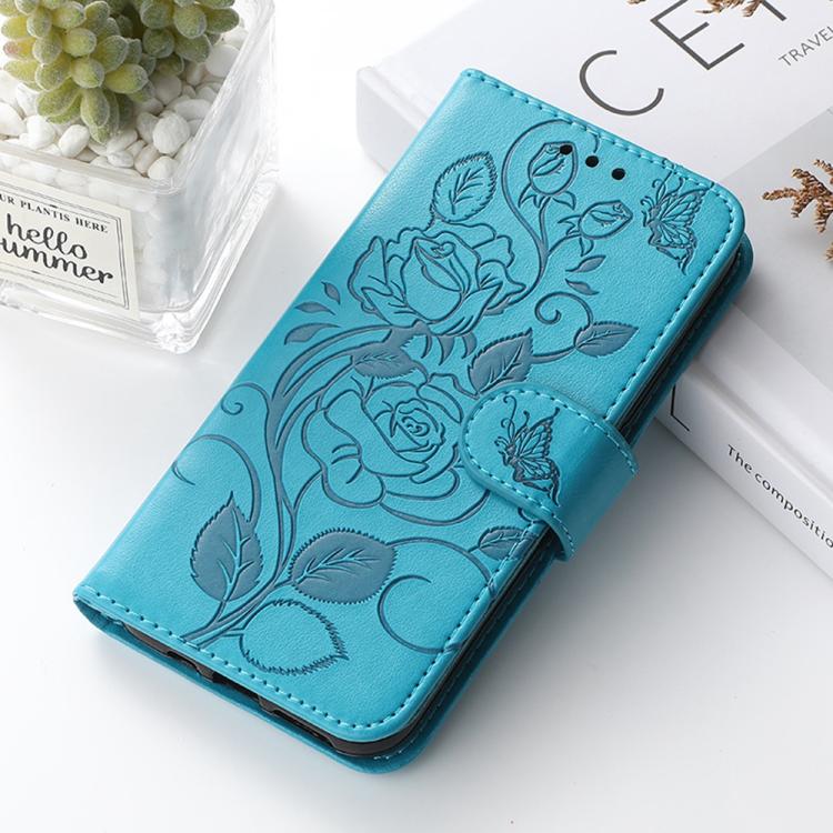 玫瑰蝴蝶壓紋皮革手機殼，適用於 iPhone 17e / 16e、iPhone 17 Pro Max、iPhone 17 Pro、iPhone 17、iPhone Air