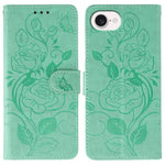 玫瑰蝴蝶壓紋皮革手機殼，適用於 iPhone 17e / 16e、iPhone 17 Pro Max、iPhone 17 Pro、iPhone 17、iPhone Air