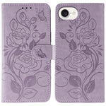 玫瑰蝴蝶壓紋皮革手機殼，適用於 iPhone 17e / 16e、iPhone 17 Pro Max、iPhone 17 Pro、iPhone 17、iPhone Air
