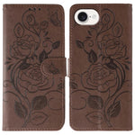 玫瑰蝴蝶壓紋皮革手機殼，適用於 iPhone 17e / 16e、iPhone 17 Pro Max、iPhone 17 Pro、iPhone 17、iPhone Air