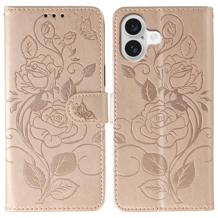 玫瑰蝴蝶壓紋皮革手機殼，適用於 iPhone 17e / 16e、iPhone 17 Pro Max、iPhone 17 Pro、iPhone 17、iPhone Air