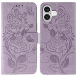 玫瑰蝴蝶壓紋皮革手機殼，適用於 iPhone 17e / 16e、iPhone 17 Pro Max、iPhone 17 Pro、iPhone 17、iPhone Air