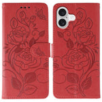 玫瑰蝴蝶壓紋皮革手機殼，適用於 iPhone 17e / 16e、iPhone 17 Pro Max、iPhone 17 Pro、iPhone 17、iPhone Air