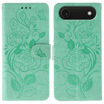 玫瑰蝴蝶壓紋皮革手機殼，適用於 iPhone 17e / 16e、iPhone 17 Pro Max、iPhone 17 Pro、iPhone 17、iPhone Air