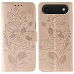 玫瑰蝴蝶壓紋皮革手機殼，適用於 iPhone 17e / 16e、iPhone 17 Pro Max、iPhone 17 Pro、iPhone 17、iPhone Air