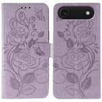玫瑰蝴蝶壓紋皮革手機殼，適用於 iPhone 17e / 16e、iPhone 17 Pro Max、iPhone 17 Pro、iPhone 17、iPhone Air