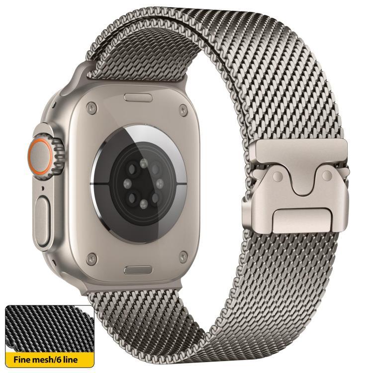 xDfind 傘扣細網米蘭不鏽鋼錶帶，適用於 Apple Watch 46mm / 49mm / 45mm / 44mm 細網，適用於 Apple Watch 42mm / 41mm / 40mm / 38mm 細網