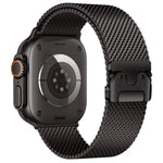 xDfind 傘扣細網米蘭不鏽鋼錶帶，適用於 Apple Watch 46mm / 49mm / 45mm / 44mm 細網，適用於 Apple Watch 42mm / 41mm / 40mm / 38mm 細網