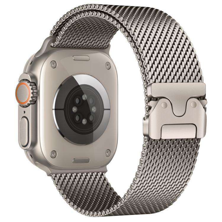 xDfind 傘扣細網米蘭不鏽鋼錶帶，適用於 Apple Watch 46mm / 49mm / 45mm / 44mm 細網，適用於 Apple Watch 42mm / 41mm / 40mm / 38mm 細網