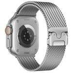 xDfind 傘扣細網米蘭不鏽鋼錶帶，適用於 Apple Watch 46mm / 49mm / 45mm / 44mm 細網，適用於 Apple Watch 42mm / 41mm / 40mm / 38mm 細網