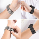 xDfind 傘扣細網米蘭不鏽鋼錶帶，適用於 Apple Watch 46mm / 49mm / 45mm / 44mm 細網，適用於 Apple Watch 42mm / 41mm / 40mm / 38mm 細網