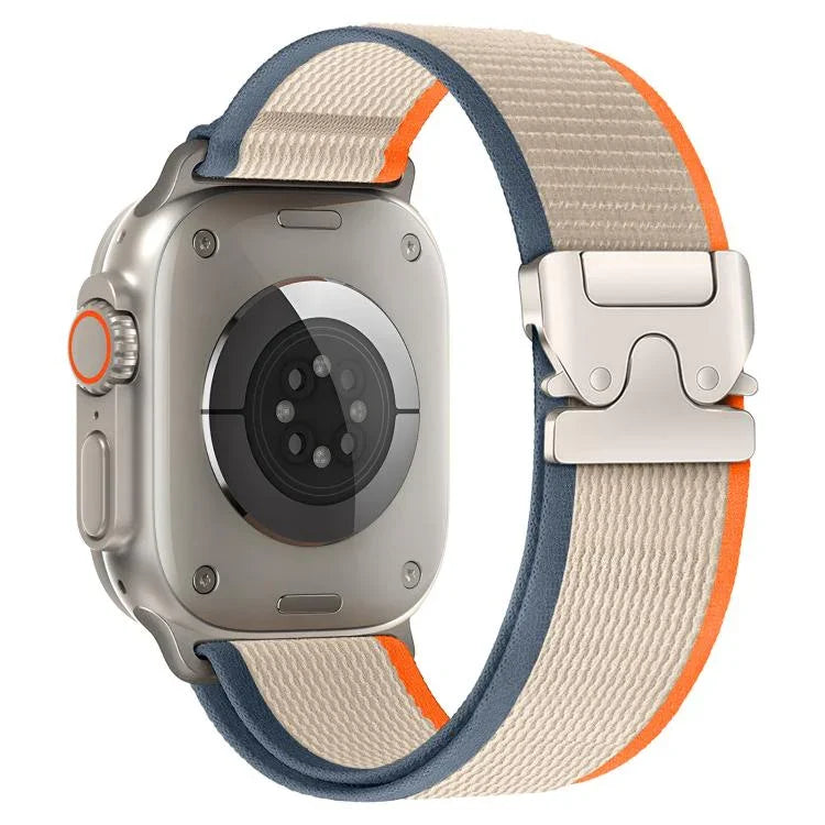xDfind 鈦合金扣按鈕環尼龍錶帶，適用於 Apple Watch 46mm / 49mm / 45mm / 44mm，適用於 Apple Watch 42mm / 41mm / 40mm / 38mm