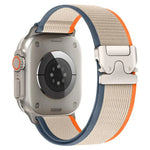 xDfind 鈦合金扣按鈕環尼龍錶帶，適用於 Apple Watch 46mm / 49mm / 45mm / 44mm，適用於 Apple Watch 42mm / 41mm / 40mm / 38mm