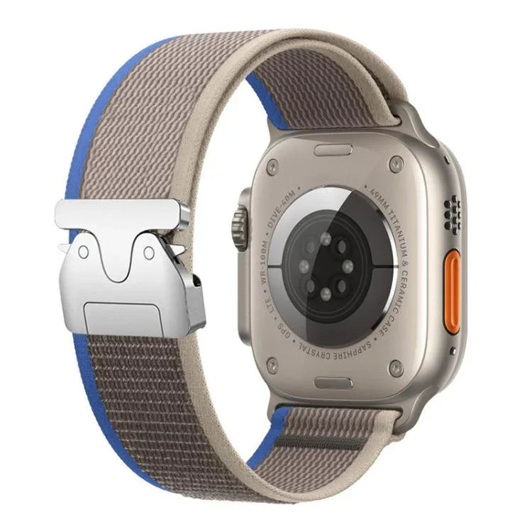 xDfind 鈦合金扣按鈕環尼龍錶帶，適用於 Apple Watch 46mm / 49mm / 45mm / 44mm，適用於 Apple Watch 42mm / 41mm / 40mm / 38mm