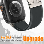 xDfind 鈦合金扣按鈕環尼龍錶帶，適用於 Apple Watch 46mm / 49mm / 45mm / 44mm，適用於 Apple Watch 42mm / 41mm / 40mm / 38mm