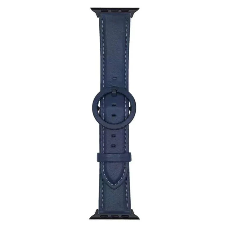 xDfind 圓扣皮革錶帶，適用於 Apple Watch 46mm / 49mm / 45mm / 44mm，適用於 Apple Watch 42mm / 41mm / 40mm / 38mm