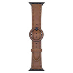 xDfind 圓扣皮革錶帶，適用於 Apple Watch 46mm / 49mm / 45mm / 44mm，適用於 Apple Watch 42mm / 41mm / 40mm / 38mm
