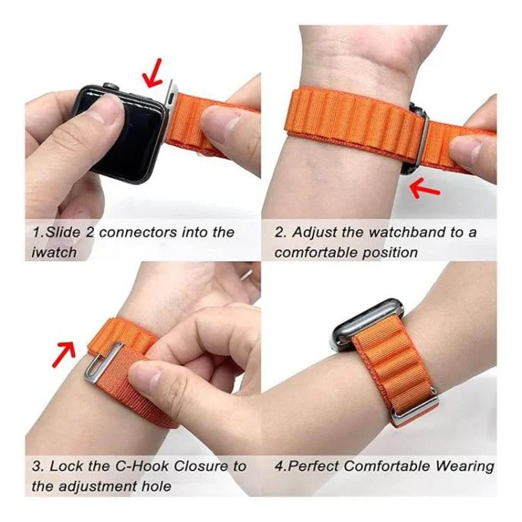 xDfind Aline 尼龍環錶帶，適用於 Apple Watch 46mm / 49mm / 45mm / 44mm，適用於 Apple Watch 42mm / 41mm / 40mm / 38mm