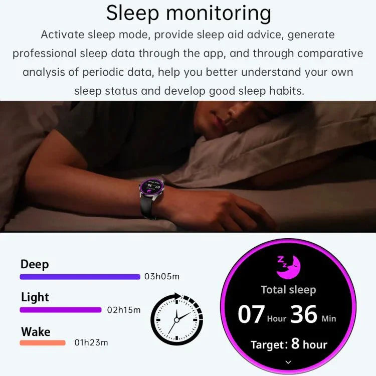 H77 1.43 吋 AMOLED 螢幕健康與健身智慧手錶，IP67 防水，支援藍牙通話