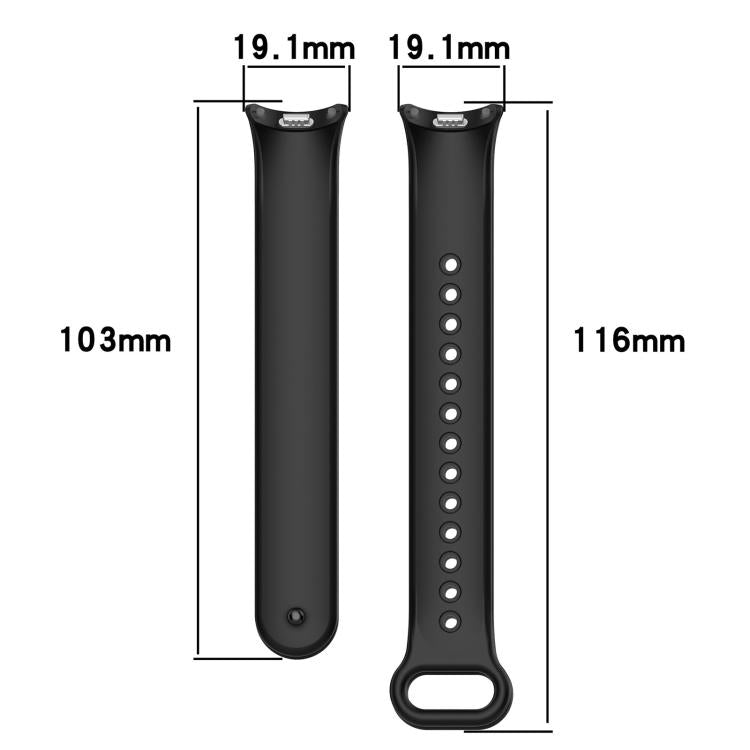xDfind Metal Buckle Solid Color Silicone Watch Band, For Xiaomi Smart Band 10 / 9 / 8