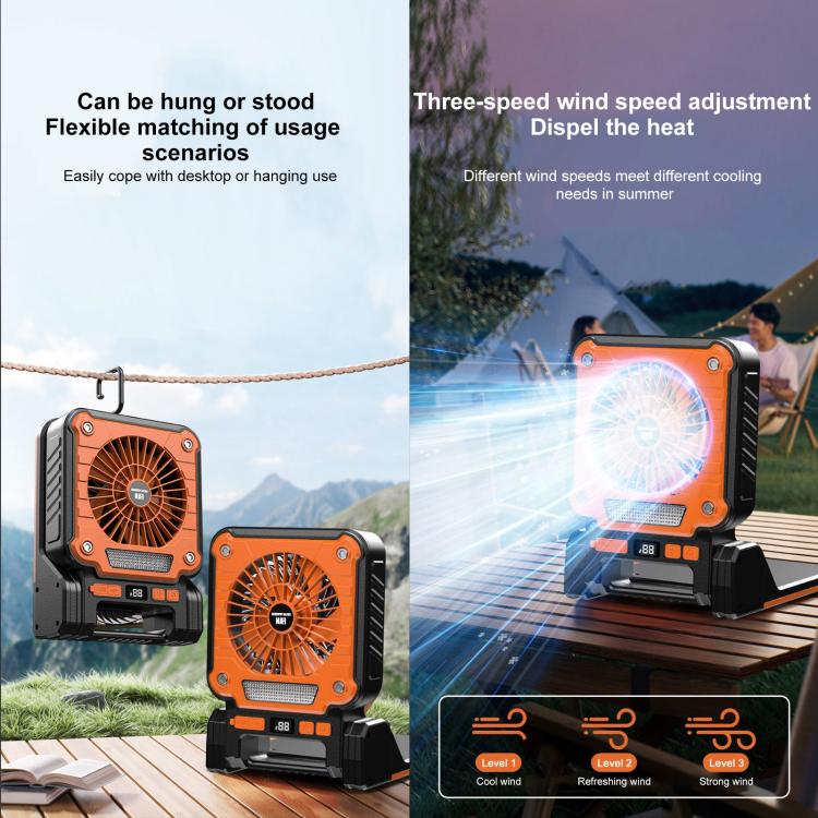 F3太陽能USB充電便攜風扇露營燈