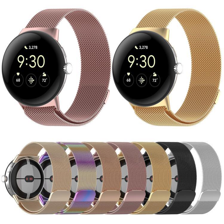 xDfind 米蘭尼斯金屬磁吸錶帶，適用於 Google Pixel Watch 4 / Watch 3 45mm，適用於 Google Pixel Watch 4 / 3 / 2 / 1 41mm