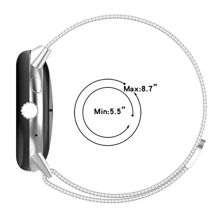 xDfind 米蘭尼斯金屬磁吸錶帶，適用於 Google Pixel Watch 4 / Watch 3 45mm，適用於 Google Pixel Watch 4 / 3 / 2 / 1 41mm