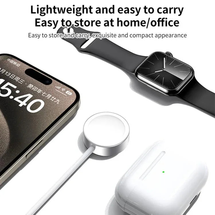 適用於 Apple Watch 系列 xDfind 鋁合金外殼磁吸無線充電器，Type-C，USB-A