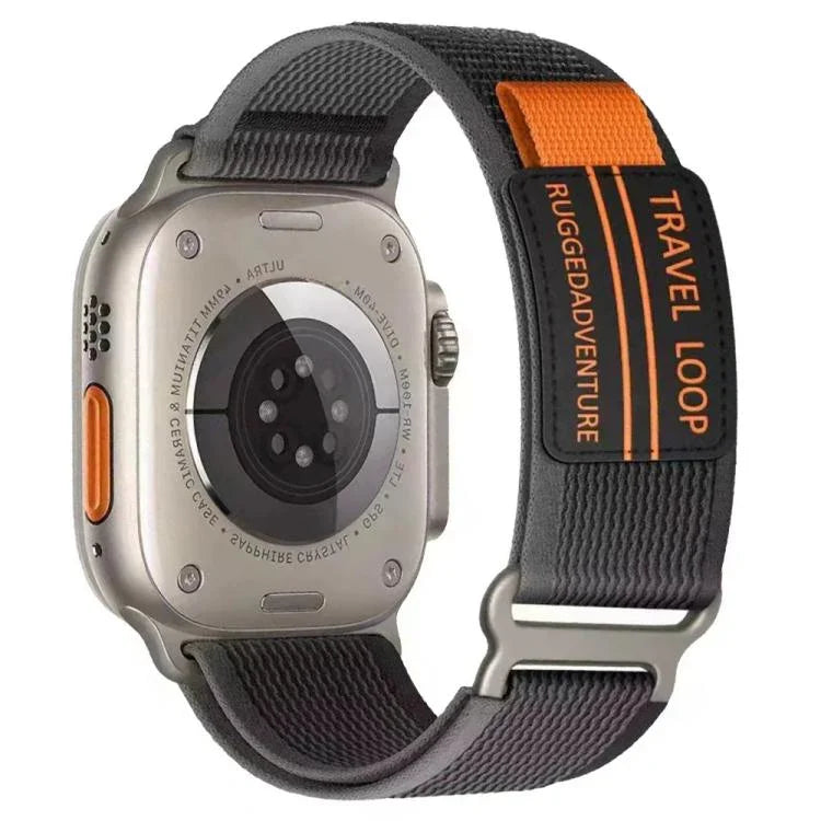 xDfind 雙節金屬扣環尼龍編織錶帶，適用於 Apple Watch 46mm / 49mm / 45mm / 44mm，適用於 Apple Watch 42mm / 41mm / 40mm / 38mm