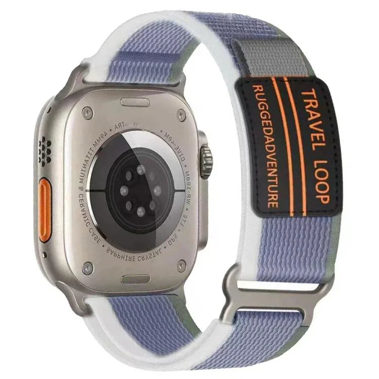 xDfind 雙節金屬扣環尼龍編織錶帶，適用於 Apple Watch 46mm / 49mm / 45mm / 44mm，適用於 Apple Watch 42mm / 41mm / 40mm / 38mm