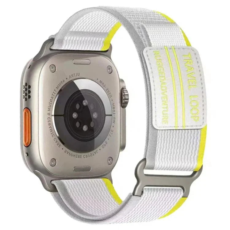xDfind 雙節金屬扣環尼龍編織錶帶，適用於 Apple Watch 46mm / 49mm / 45mm / 44mm，適用於 Apple Watch 42mm / 41mm / 40mm / 38mm