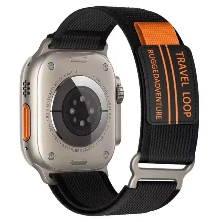 xDfind 雙節金屬扣環尼龍編織錶帶，適用於 Apple Watch 46mm / 49mm / 45mm / 44mm，適用於 Apple Watch 42mm / 41mm / 40mm / 38mm